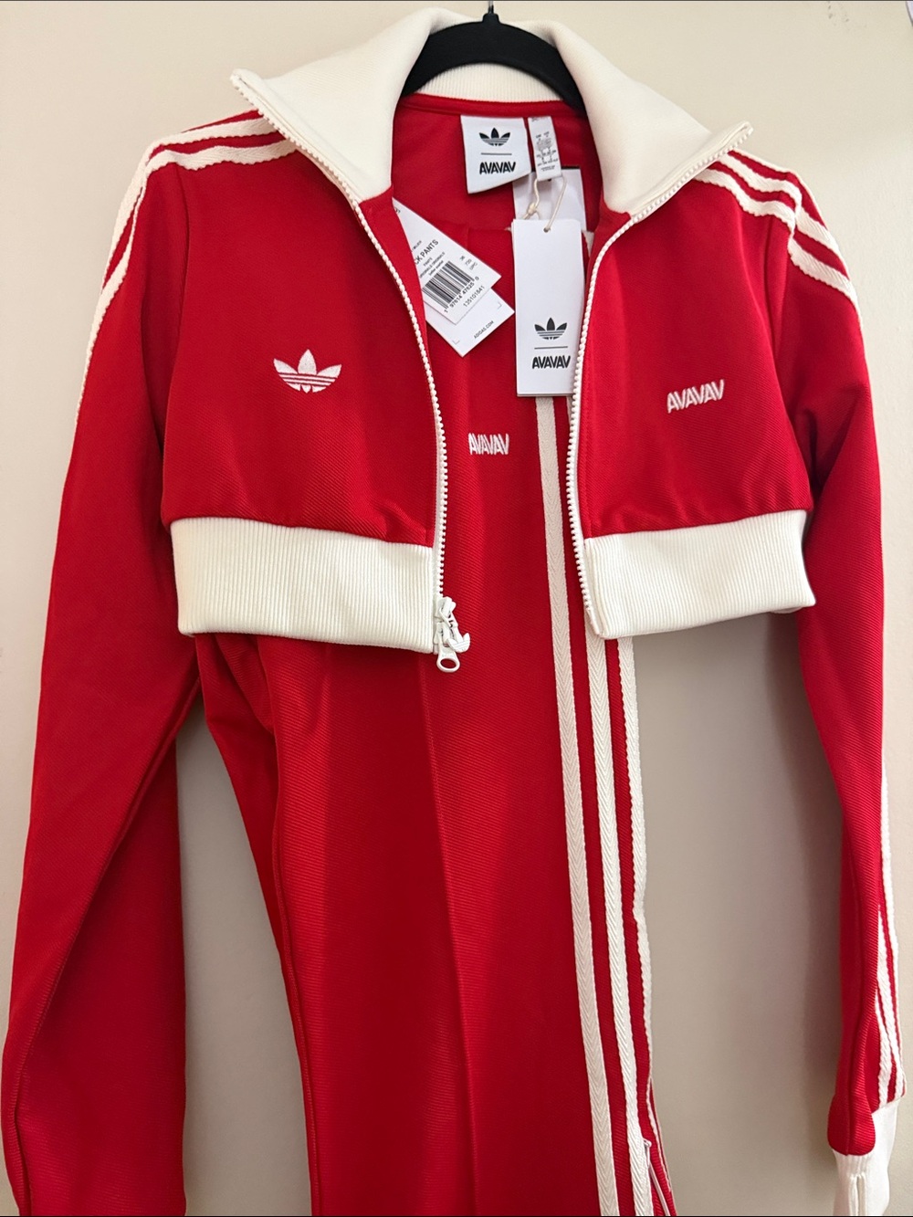 NWT adidas Originals Avavav Red Cropped Track jacket pants coord set RARE - Picture 14 of 16